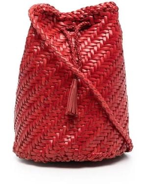 Dragon Diffusion Pompom Double Jump Bucket Bag - Red