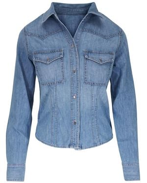 Twp Button Front Shirt - Blue