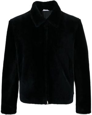 Thom Browne Faux-Fur Leather Jacket - Black
