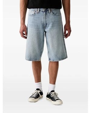 Levi's 470 Logo-Patch Denim Shorts - Blue