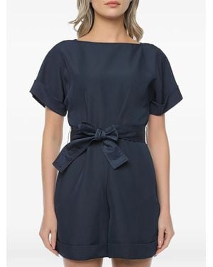 ARMANI EXCHANGE Combishort Ceinturée À Ourlet Retroussé - Bleu
