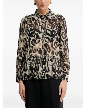 Morgan Patterned Blouse - Black