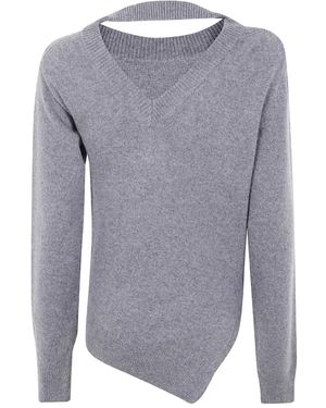 Rohe Pullover Im Deconstructed-Look - Blau