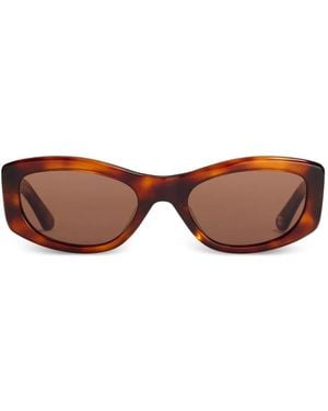 Ganni X Ace & Tate Lana Oval-Frame Sunglasses - Brown