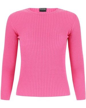 Balenciaga ワッフルニット セーター - ピンク