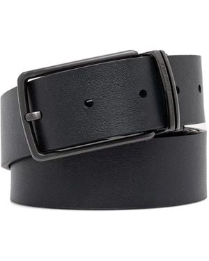 ARMANI EXCHANGE Grained Leather Belt - Black