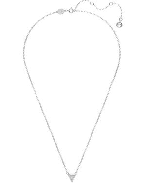 Swarovski Triangle-Pendant Necklaces - White