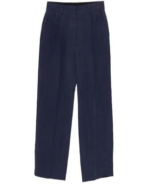 Blazé Milano Savannah Pleated Straight-Leg Pants - Blue