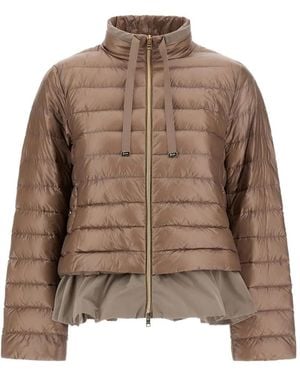 Herno Quilted-Pattern Padded Jacket - Brown