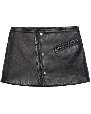 Prada Leather Mini Skirt - Black