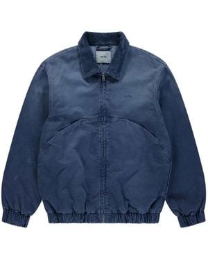Arte' Arc Corduroy-Collar Denim Jacket - Blue