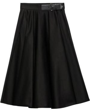 Prada Chino Circle Midi-Skirt - Black