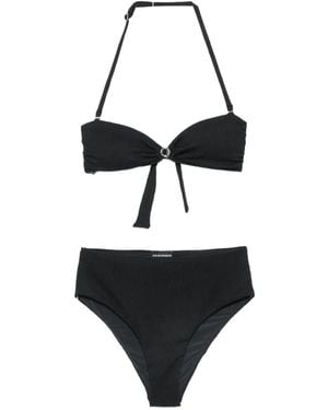 Emporio Armani Logo-Plaque Bikini - White