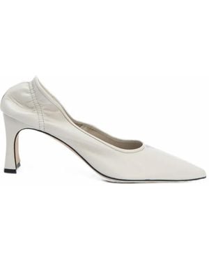 BY FAR Carre 89 Leather Court Shoes - White