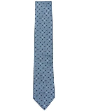 ZEGNA Geometric-Pattern Tie - Blue