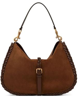 Etro Maxi Suede Pony Bag With Threading - Brown