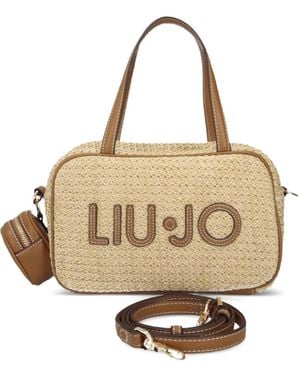 Liu Jo Medium Bowling Raffia Bag - Metallic