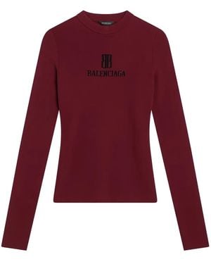 Balenciaga Logo-Print Jumper - Purple