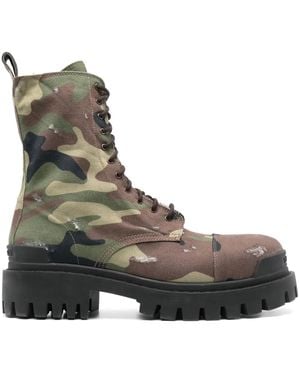 Balenciaga Camo-print Boots - Brown
