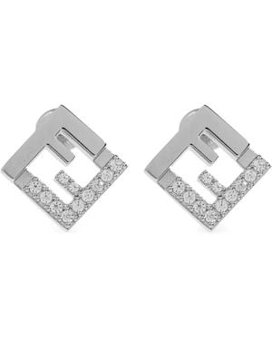 Fendi Forever Ohrringe Mit Kristallen - Weiß