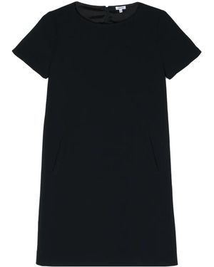 Aspesi Round-Neck Crepe Shift Dress - Black