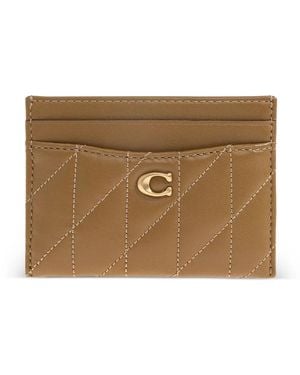COACH Essential Quilted Cardholder - Brown