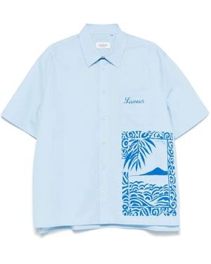 Laneus Logo-Print Shirt - Blue