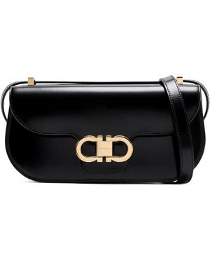 Ferragamo Tone Logo Shoulder Bag - Black