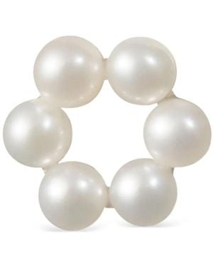 Sophie Bille Brahe 14Kt Geelgouden Petite Luna Oorbellen Met Parels - Wit