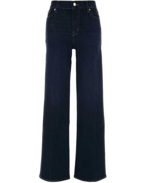 FRAME Le Palazzo Stretch Wide-Leg Trousers - Blue