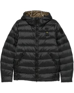 Blauer Quilted Hooded Jacket - Black