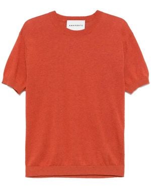 Amaranto T-Shirt En Maille Fine - Red