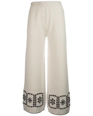 Paul Smith Embroidered Trousers - White