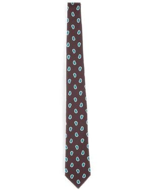 Kiton Paisley-Pattern Tie - White