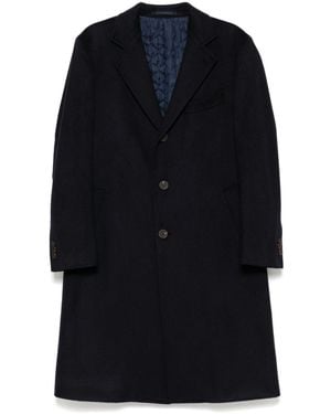 MAN ON THE BOON. Stitched Single-Breasted Coat - Blue