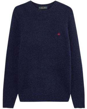 Brooks Brothers Shetland-Wool Crew-Neck Jumper - Blue