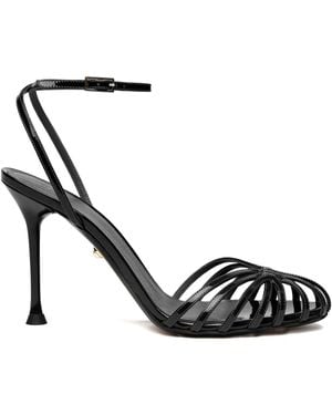 ALEVI 95mm Ally Patent-leather Sandals - Black