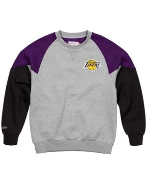 Mitchell & Ness Nba "Los Angeles Lakers" Crew Colourblock Sweatshirt - Blue