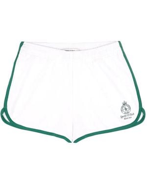 Sporty & Rich Crown Tennis Logo-Embroidered Shorts - White
