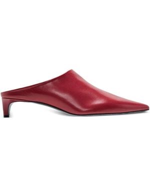 Jil Sander Pointed-Toe Leather Mules - Red
