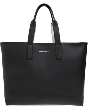 DSquared² Neoclassic Leather Tote Bag - Black