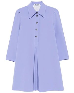 Vivetta Pleated A-Line Mini Dress - Purple