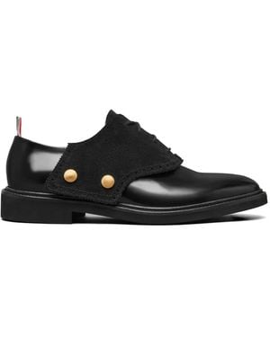Thom Browne Suede-Panelled Derby Shoes - Black