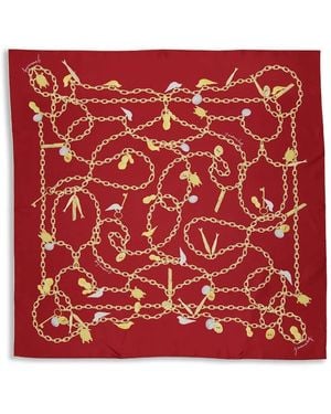 Givenchy Chain-Print Silk Scarf - Red