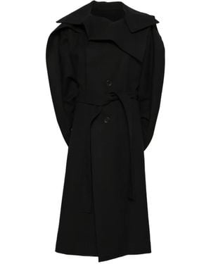 Issey Miyake Abrigo Oversize Con Cinturón - Negro