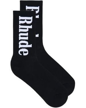 Rhude Vertical Logo Socks - Black