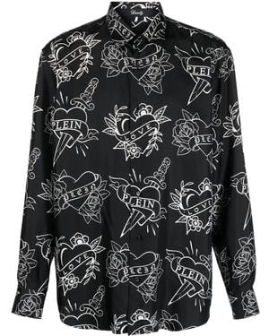 Philipp Plein Logo-Print Shirt - Black