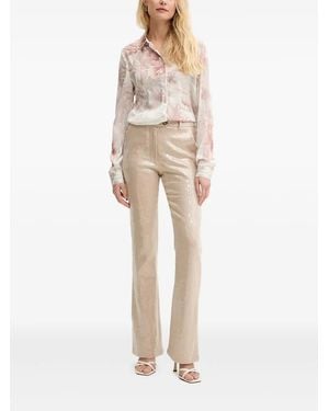 Silvian Heach Sequin-Embellished Pants - Natural