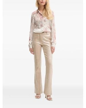 Silvian Heach Sequin-Embellished Trousers - Natural