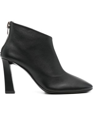 Giuseppe Zanotti Calf Leather Block-Heel Boots - Black